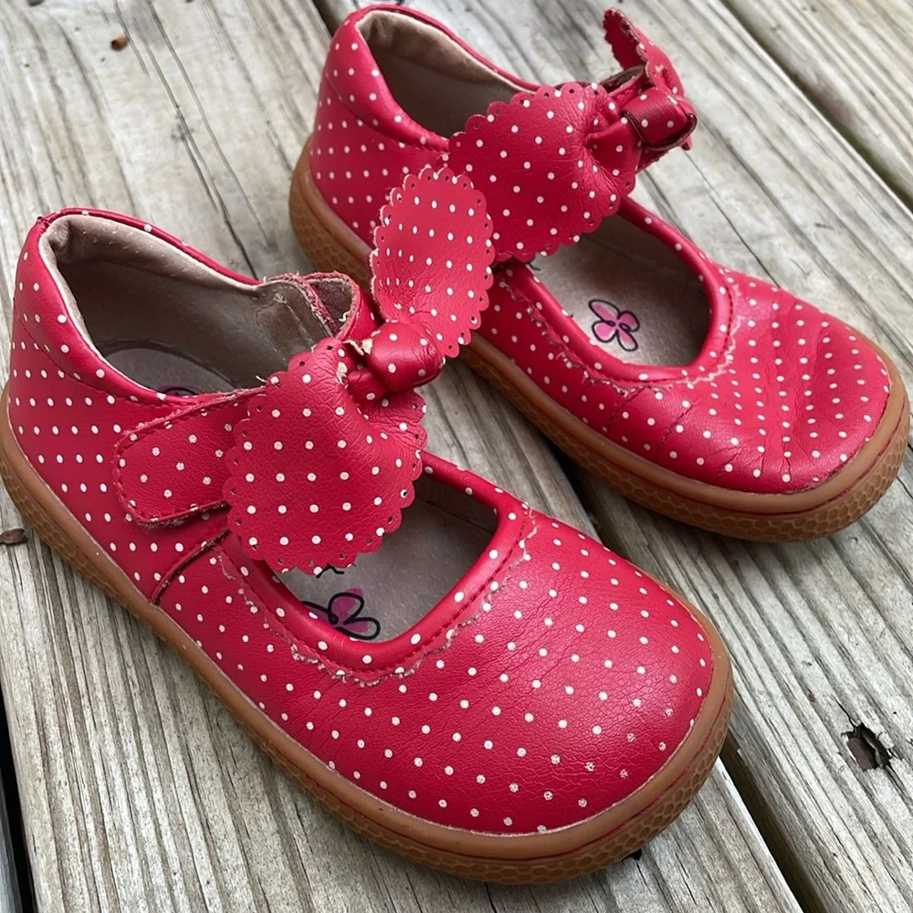 Livie & Luca Red Knotty Bow Mary Jane Shoes Little Girl Size 9